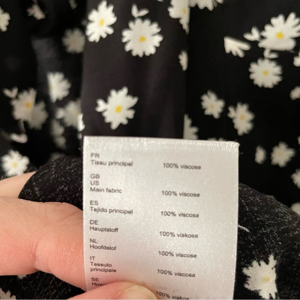 Maje Cosini Daisy Print Tie Neck Blouse Size 2 - Picture 8 of 9
